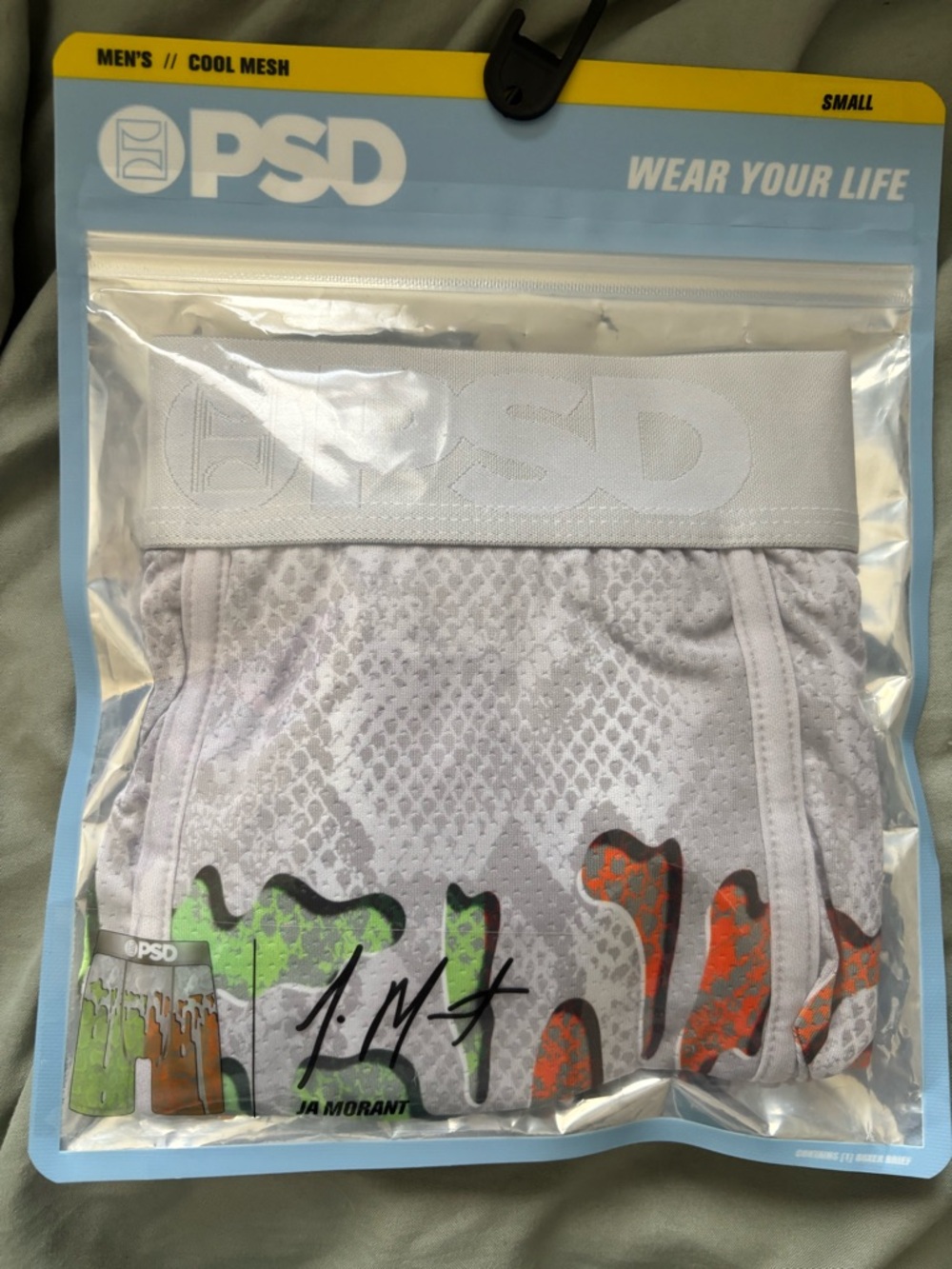 NWT PSD Cool Mesh Ja Morant Boxer Briefs - Light Blue, White & Yellow, Size S